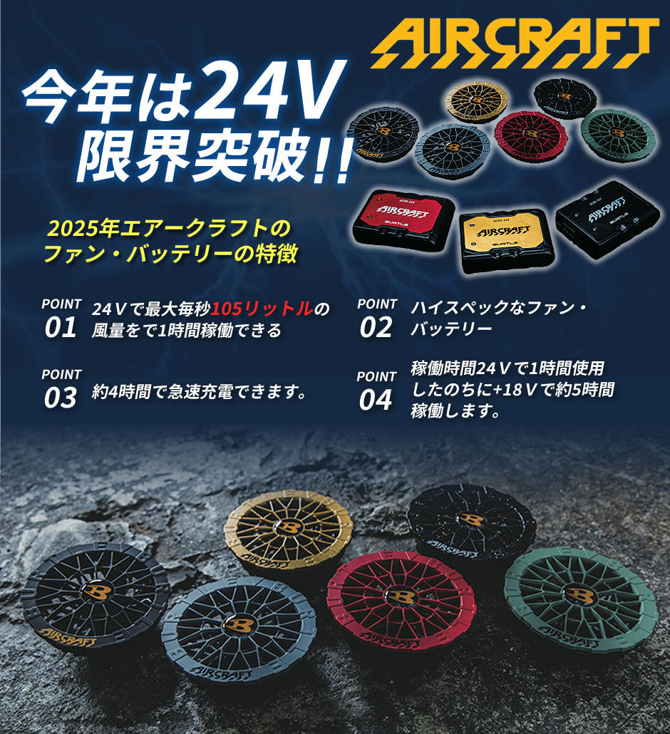 今年は24V 限界突破!! 2025年のエラークラフトのファン・バッテリーの特徴